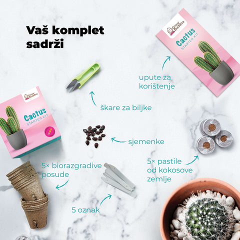 SET - Kaktus, uzgoj 15 vrsta raznih kaktusa